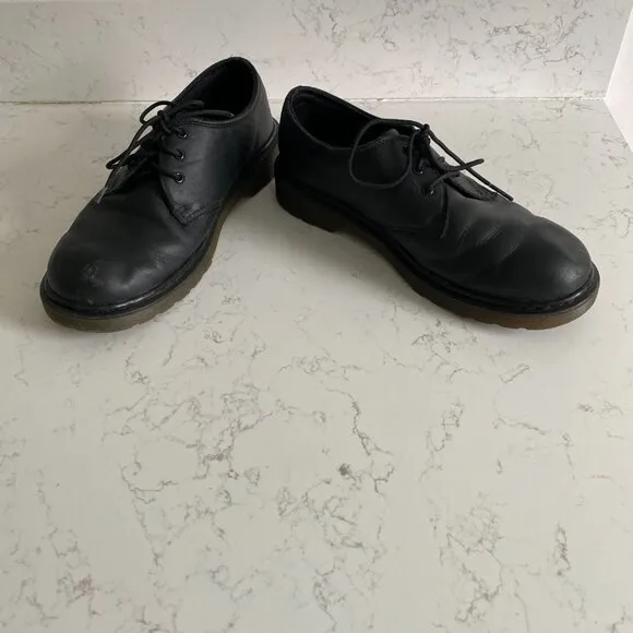 Dr. Martens 1461Y Slip Resistant Youth Black Leather Oxford Shoes Size 7 AW004