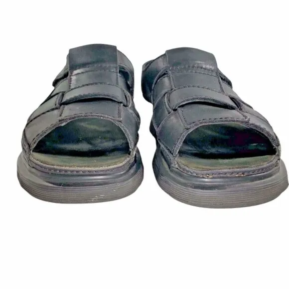 Dr. Martens 9070 Fisherman Black Leather Woven Strap Sandals Mens Sz 12 US 11 UK