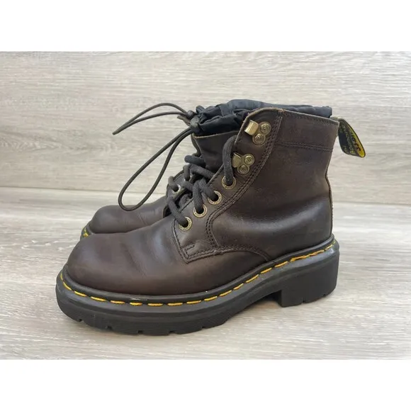 Dr. Martens Air Wair Women's Boot Work Combat Ankle Lace Up Leather US 4 Brown