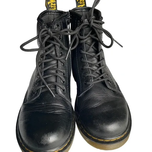Dr Martens Black leather boots kids size 1