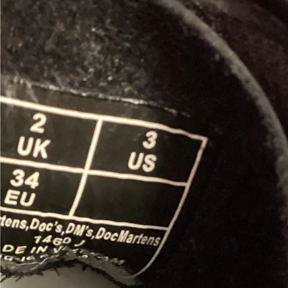 Dr Martens black leather boots size 3