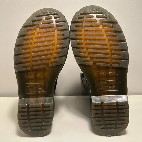 Dr Martens Black Leather Lace Up Boots Women’s Size 6 Grunge Combat Work Shoes