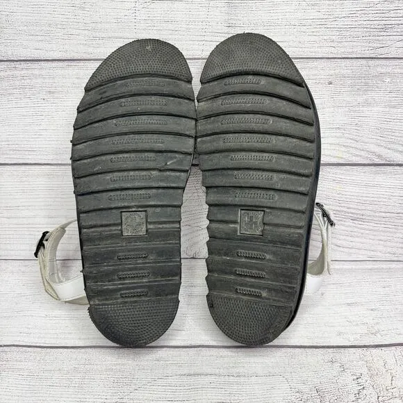 Dr. Martens Blaire White Leather Platform Sandals Chunky‎ Strappy Women's 10