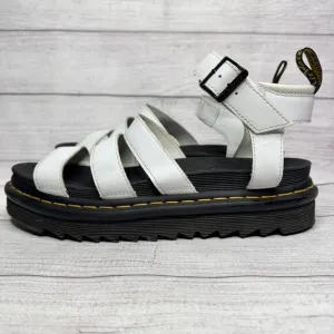 Dr. Martens Blaire White Leather Platform Sandals Chunky‎ Strappy Women's 10