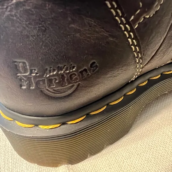 Dr. Martens brown leather low boots, size 6