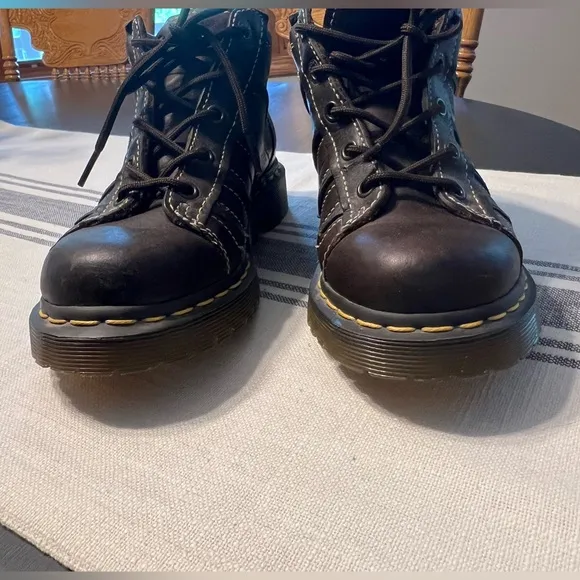 Dr. Martens brown leather low boots, size 6