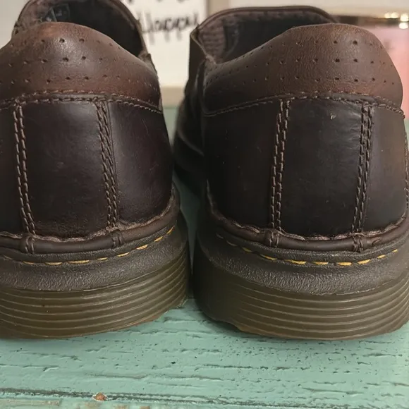 Dr Martens  Brown Leather Slip-On Shoes SZ 9 M L 10 box 20 (D)
