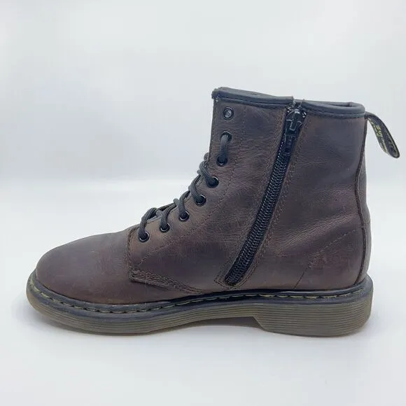 Dr Martens Delaney Men’s Size 4 Brown Leather Size Zip Up Boots Shoes 1460