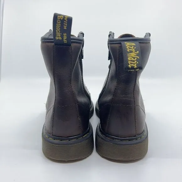 Dr Martens Delaney Men’s Size 4 Brown Leather Size Zip Up Boots Shoes 1460