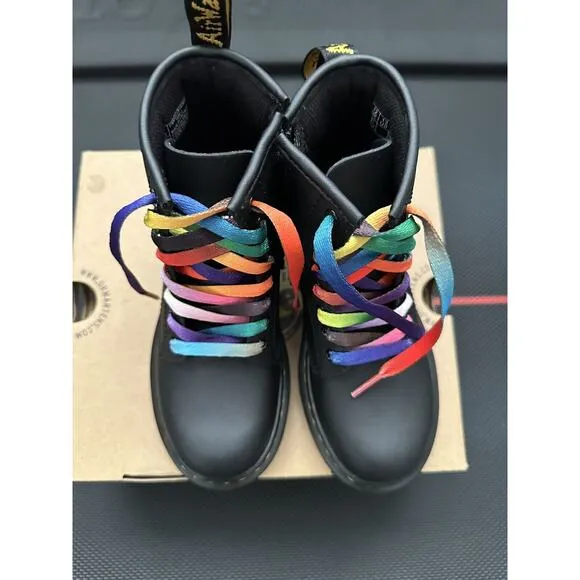 Dr. Martens Doc 1460 J Juniors Original Leather Lace Up Boots, Black, Size US 13
