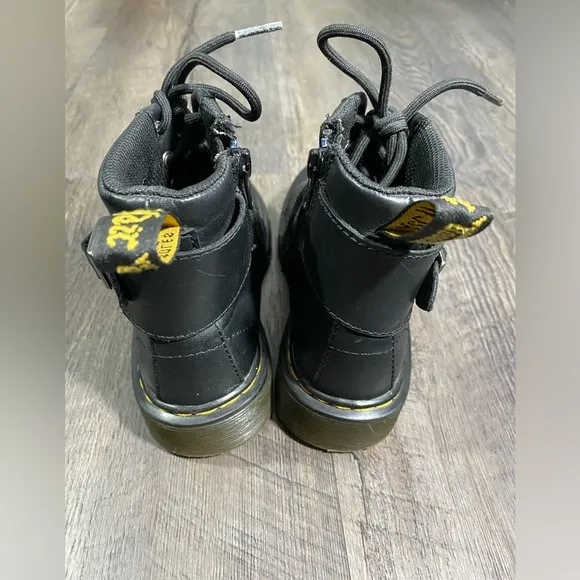DR. MARTENS Double Buckle Girls Leather Boots