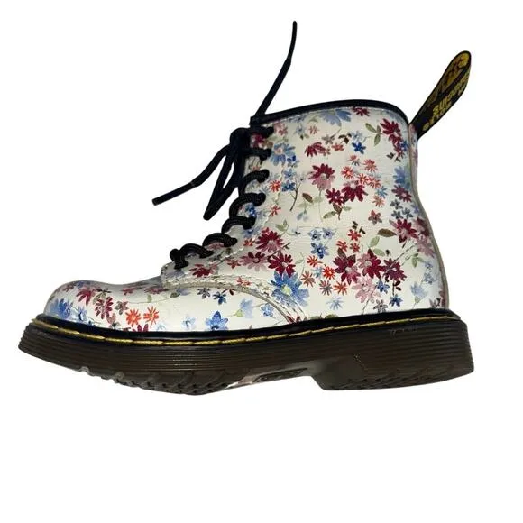 Dr. Marten's Girls Brooklee Floral Boots Size US 8
