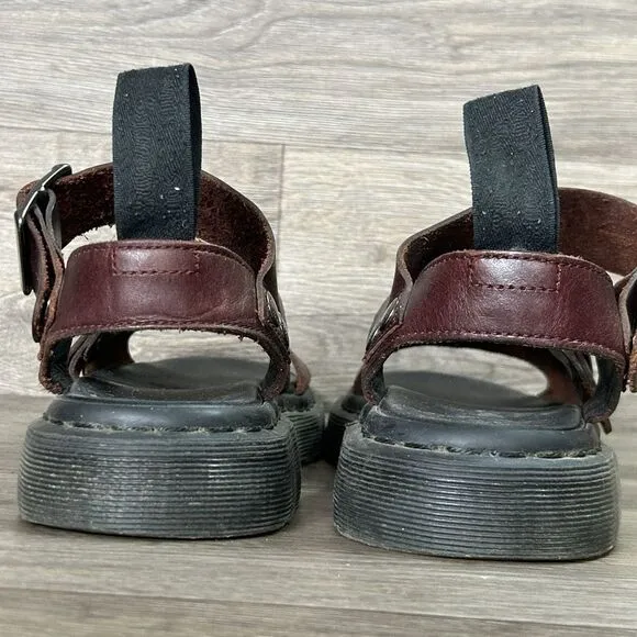 Dr Martens Gryphon Sandals Mens 38 / 6 Brown Leather Gladiator Shoes Doc Women 7