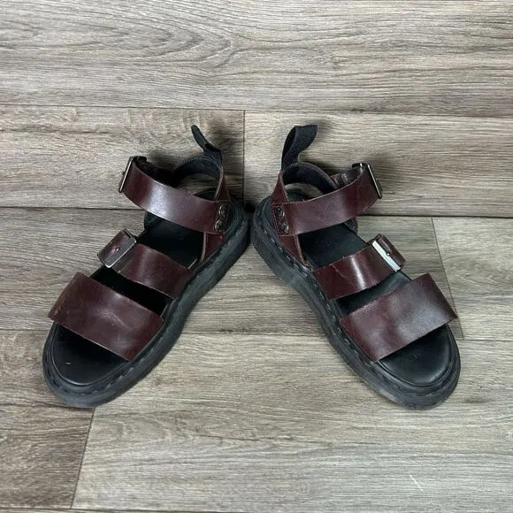 Dr Martens Gryphon Sandals Mens 38 / 6 Brown Leather Gladiator Shoes Doc Women 7
