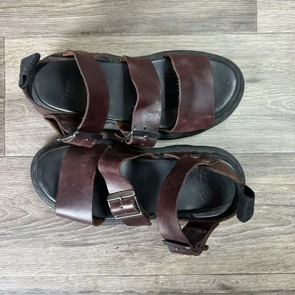 Dr Martens Gryphon Sandals Mens 38 / 6 Brown Leather Gladiator Shoes Doc Women 7
