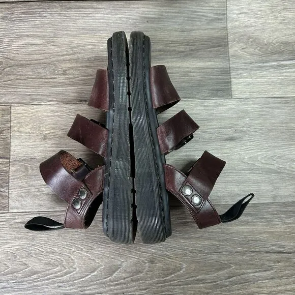 Dr Martens Gryphon Sandals Mens 38 / 6 Brown Leather Gladiator Shoes Doc Women 7