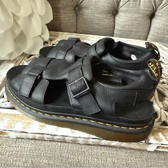 Dr. Martens Hayden Black Leather Sandals Shoes Men’s 11