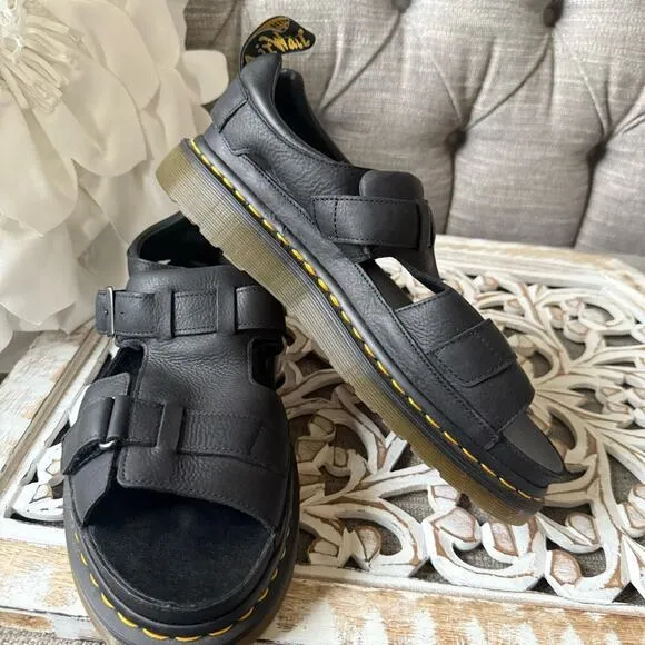 Dr. Martens Hayden Black Leather Sandals Shoes Men’s 11