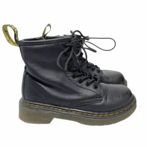 Dr Martens Kids Black Leather Lace Up Air Wair Boots Size 12