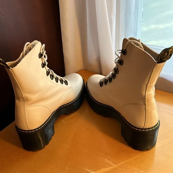 Dr. Martens Leather Boots in Leona Bone Air Wair