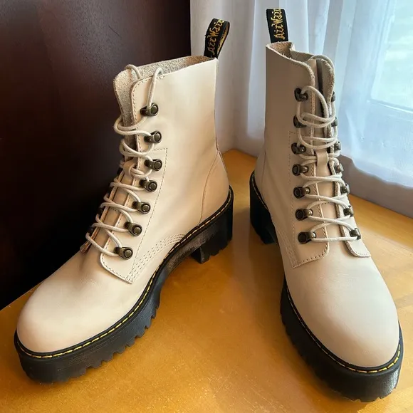 Dr. Martens Leather Boots in Leona Bone Air Wair