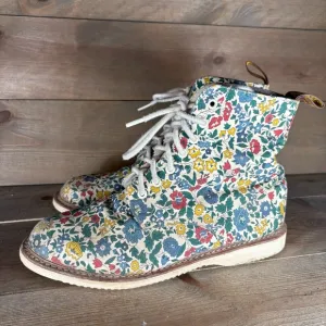dr martens liberty womens size 11 shoes floral multicolor lace up combat boots