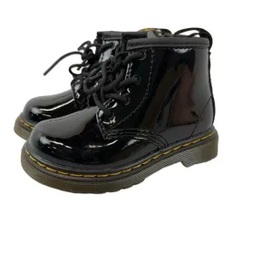 Dr Martens Little Kids Toddler Size 6 Black Lace-Up Patent Lamper Boots 1460 I