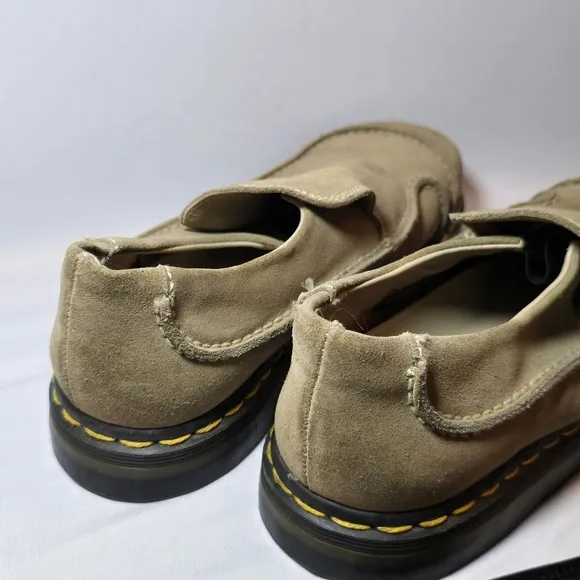 Dr Martens Mens Made In England Slip On Tan Suede Shoes sz 7