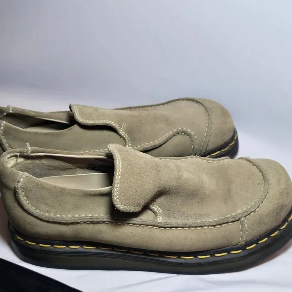 Dr Martens Mens Made In England Slip On Tan Suede Shoes sz 7