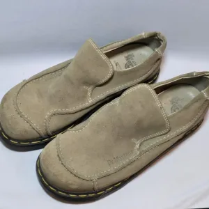 Dr Martens Mens Made In England Slip On Tan Suede Shoes sz 7