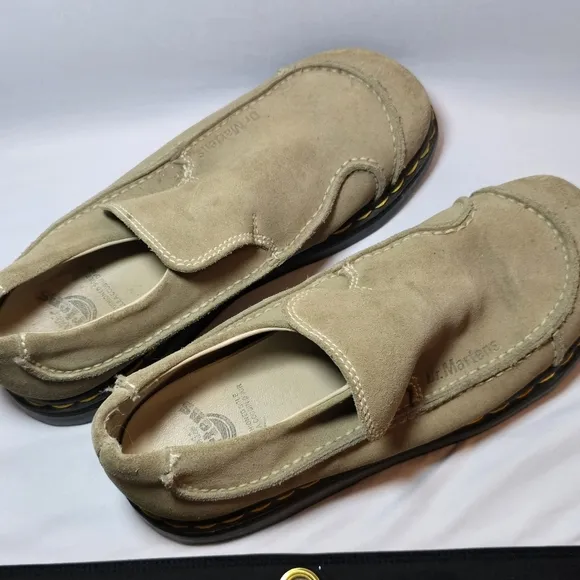 Dr Martens Mens Made In England Slip On Tan Suede Shoes sz 7