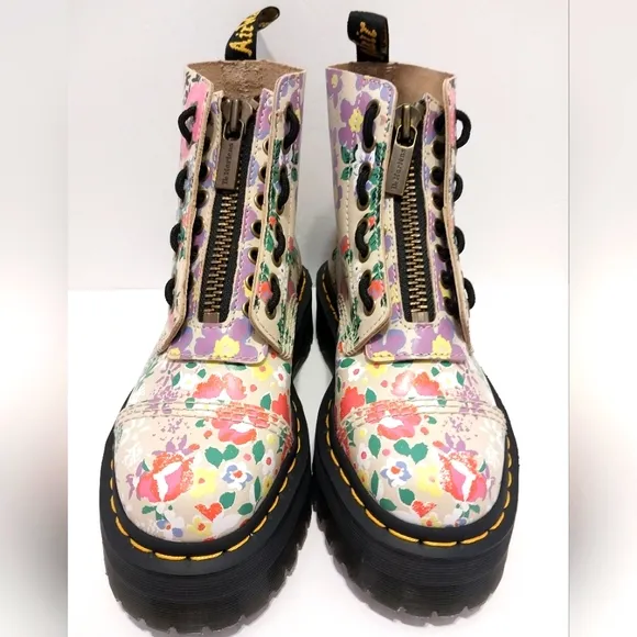 Dr Martens Sinclair Floral Mash‎ Up Platform Boots, NEW, Size 5|EUR 36