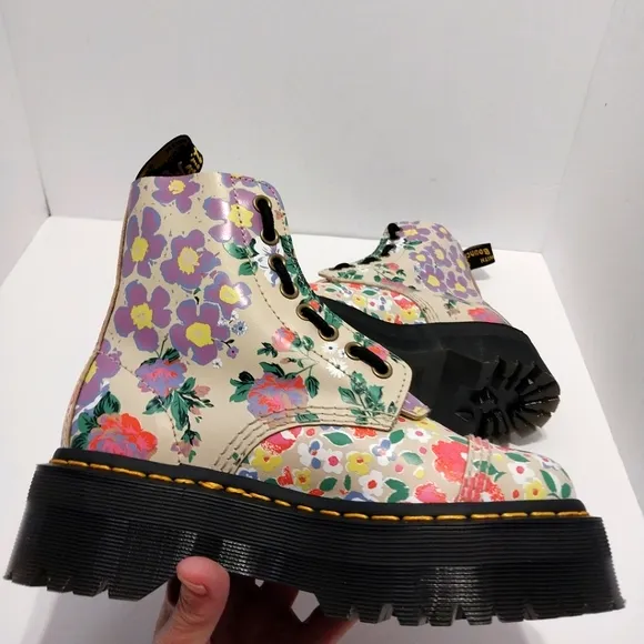 Dr Martens Sinclair Floral Mash‎ Up Platform Boots, NEW, Size 5|EUR 36