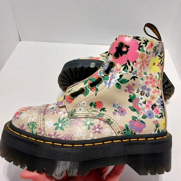 Dr Martens Sinclair Floral Mash‎ Up Platform Boots, NEW, Size 5|EUR 36