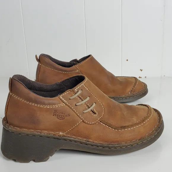 Dr Martens size 5 brown slip on healed moccasin