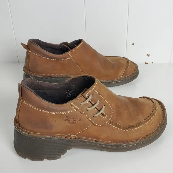 Dr Martens size 5 brown slip on healed moccasin