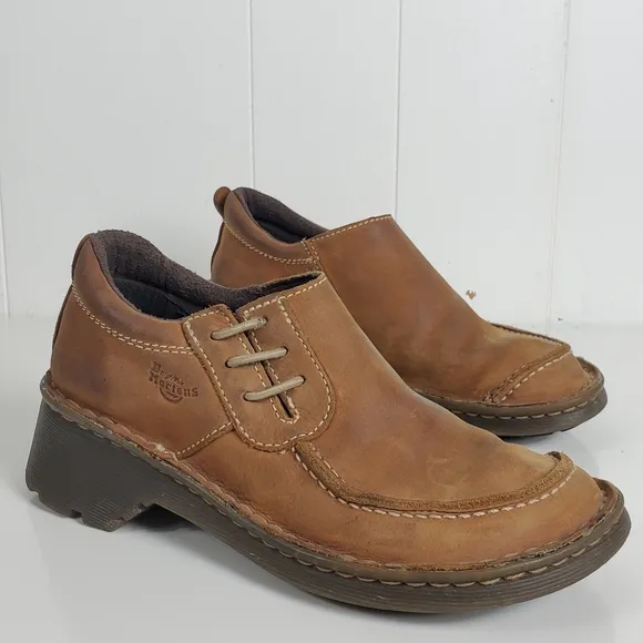 Dr Martens size 5 brown slip on healed moccasin