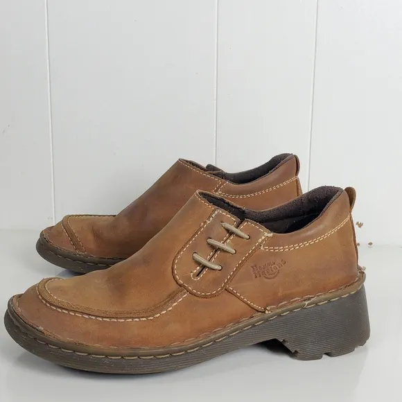Dr Martens size 5 brown slip on healed moccasin