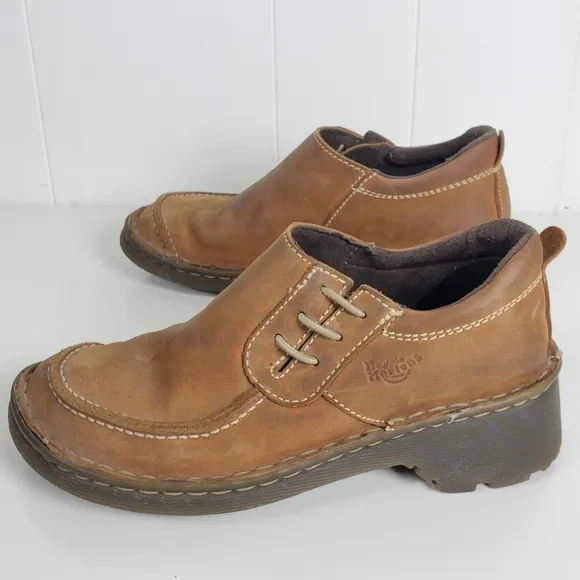 Dr Martens size 5 brown slip on healed moccasin