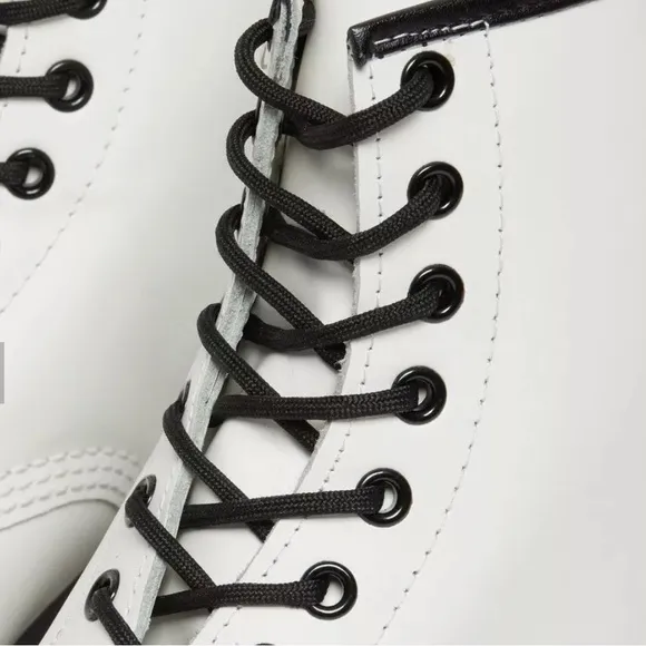 Dr. Martens White 1460 W Smooth Leather Lace Up Boots