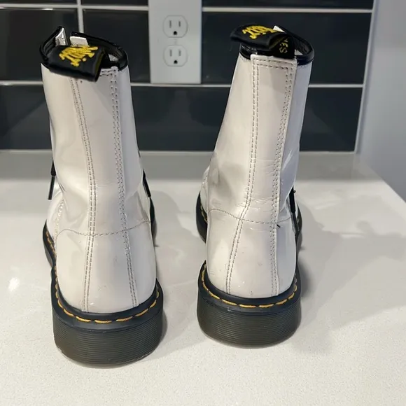 Dr. Martens White 1460 W Smooth Leather Lace Up Boots