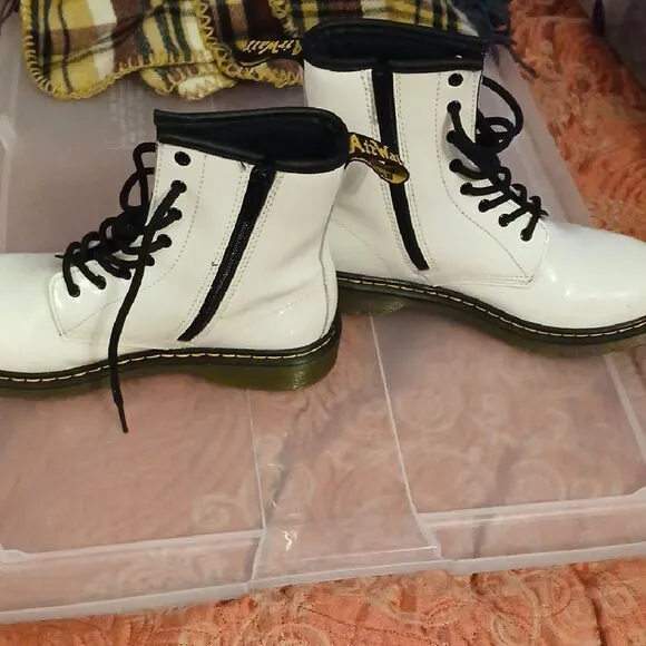 Dr. Martens White Leather Boots
