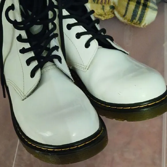 Dr. Martens White Leather Boots