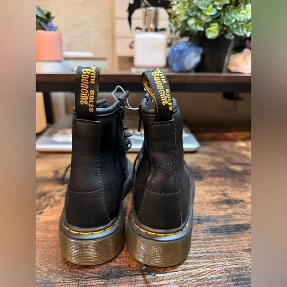 Dr. Martens Black Leather Boots Kids 12 NWOB