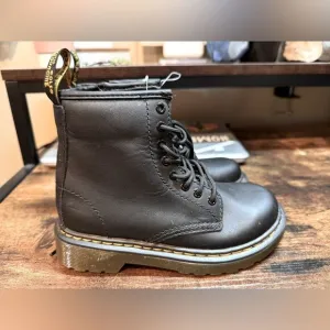 Dr. Martens Black Leather Boots Kids 12 NWOB