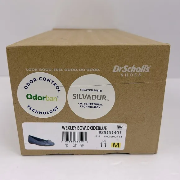 Dr SCHOLL’S WEXLEY BOW LOAFERS, OXIDE BLUE COLOR, ODOR-BAN, SIZE 11M, EUR 42