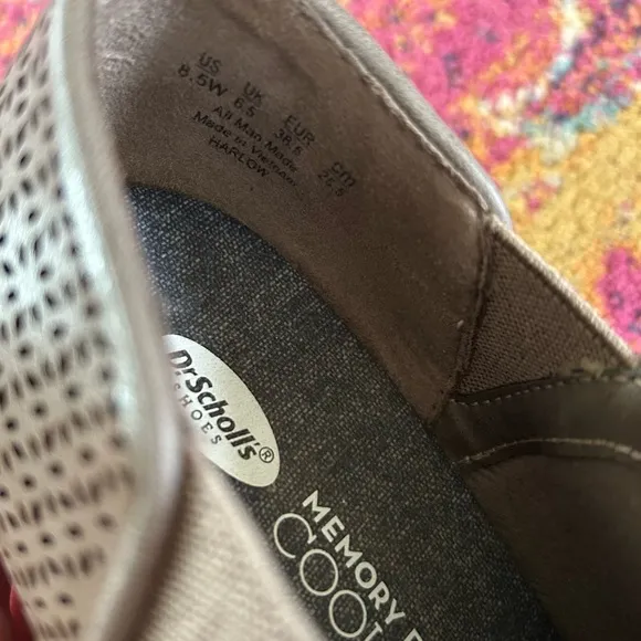 Dr. Scholl’s | Women’s taupe faux leather Harlow ankle boot, stacked heels, 8.5