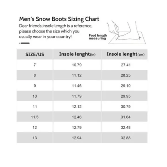 Dream Pairs Men's Winter Boots Suede Snow Boot Leather Mid-Calf Shoes sz Size 12