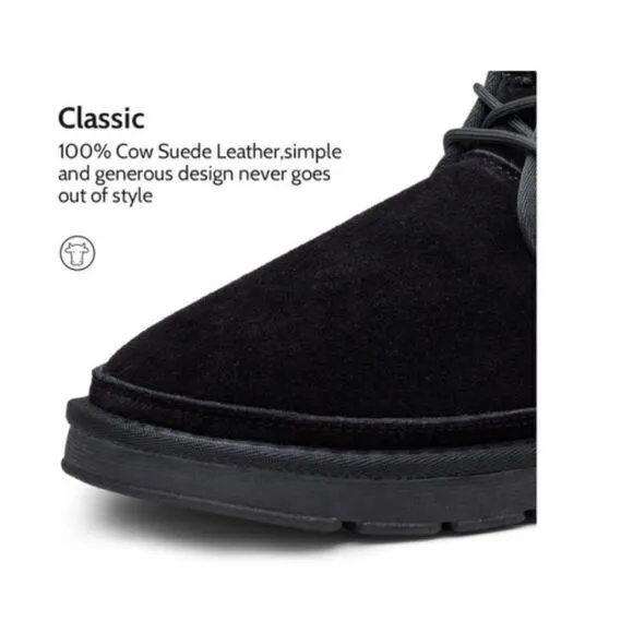 Dream Pairs Men's Winter Boots Suede Snow Boot Leather Mid-Calf Shoes sz Size 12
