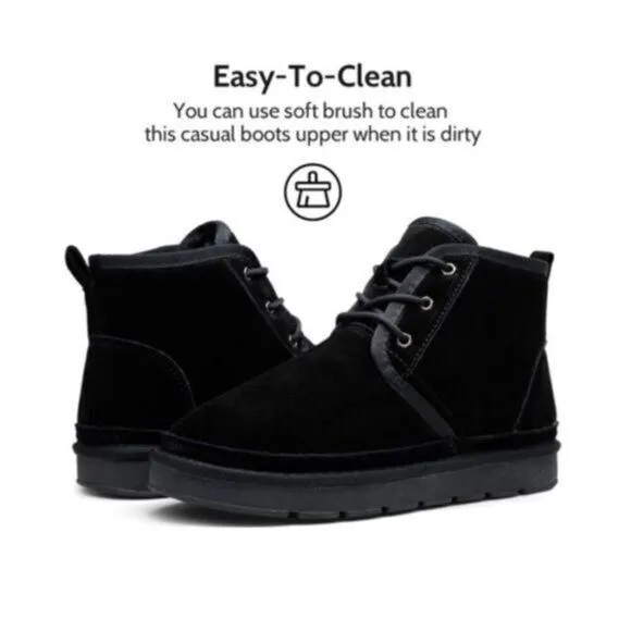 Dream Pairs Men's Winter Boots Suede Snow Boot Leather Mid-Calf Shoes sz Size 12